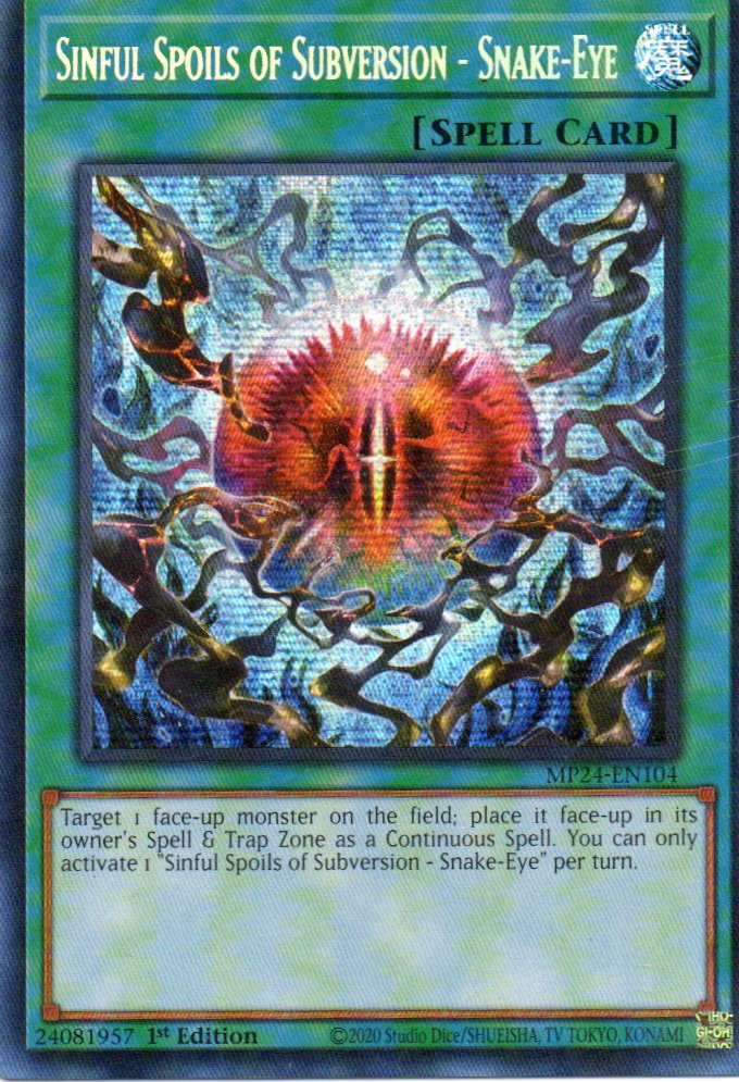 Sinful Spoils of Subversion - Snake-Eye MP24-EN104 Secret rare