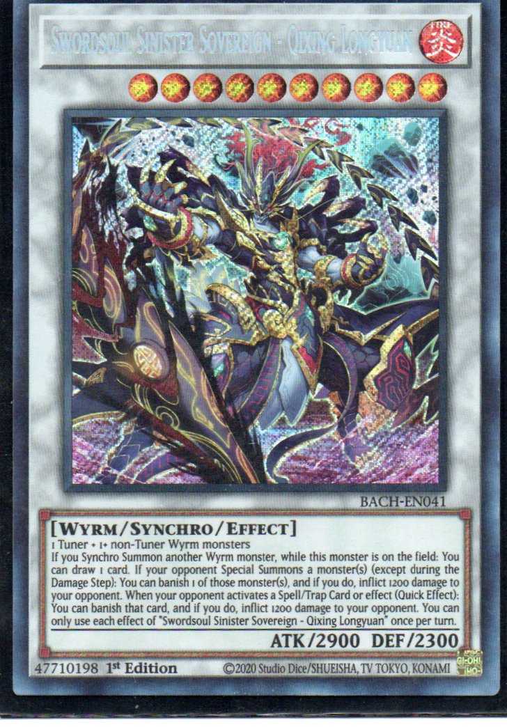 Swordsoul Sinister Sovereing - Qixing BACH-EN041 Secret rare