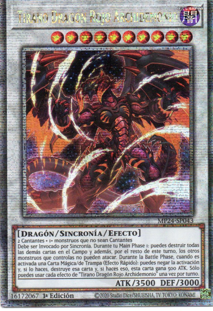 Tyrano Dragon Rojo Archidemonio MP24-SP043 Quarter rare