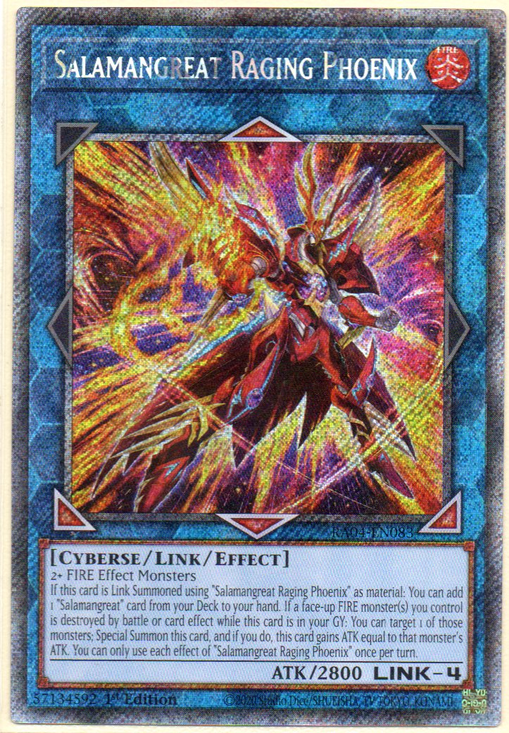 Salamangreat Raging Phoenix RA04-EN083 Platinum rare