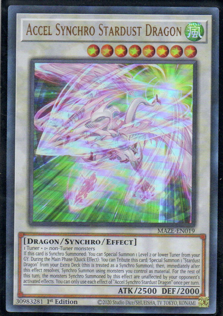 Accel Synchro Stardust Dragon MAZE-EN019 Ultra rare