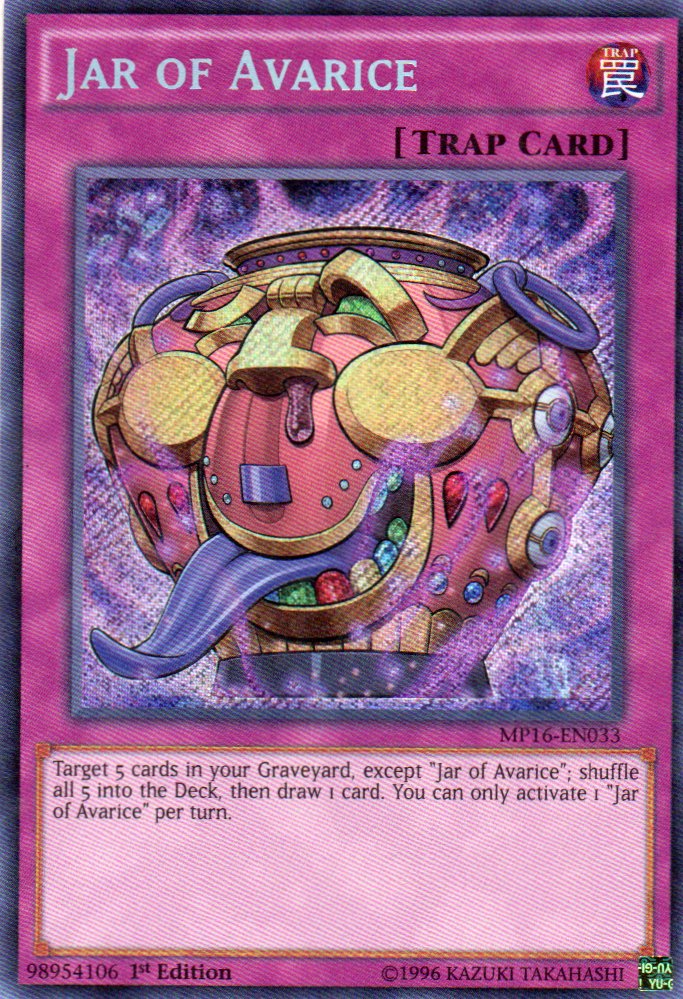 Jar of Avarice MP16-EN033 Secret rare