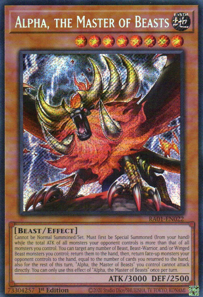 Alpha, the Master of Beasts RA01-EN022 Secret rare