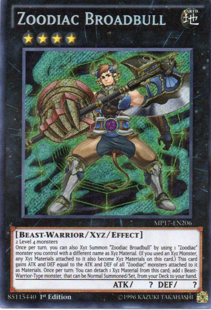 Zoodiac Broadbull MP17-EN206 Secret rare