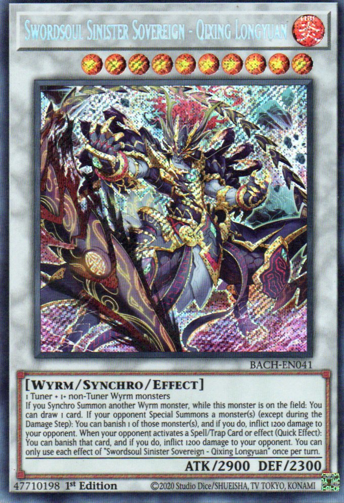 Swordsoul Sinister Sovereign - Qixing Longgyuan BACH-EN041 Secret rare