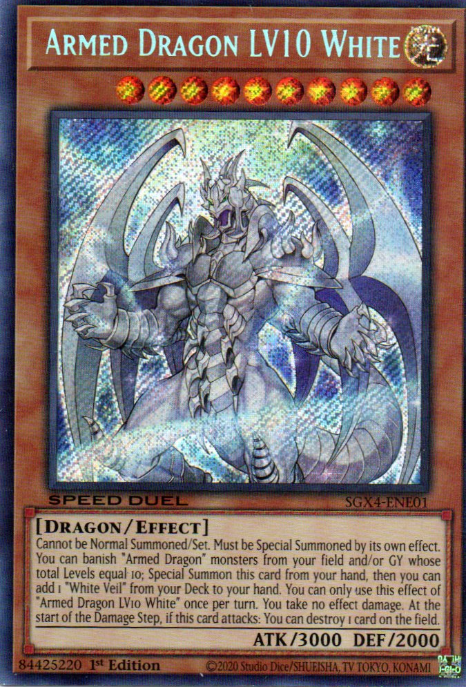 Armed Dragon LV10 White SGX4-ENE01 Secret rare