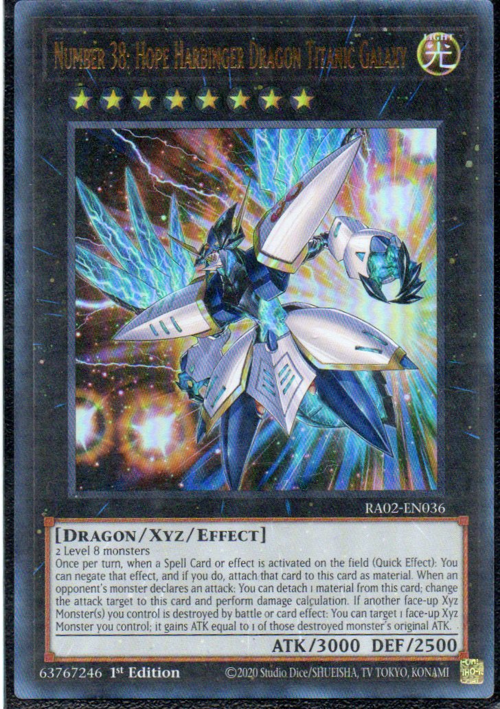 Number 38: Hope Harbinger Dragon Titanic Galaxy RA02-EN36 Ultra rare
