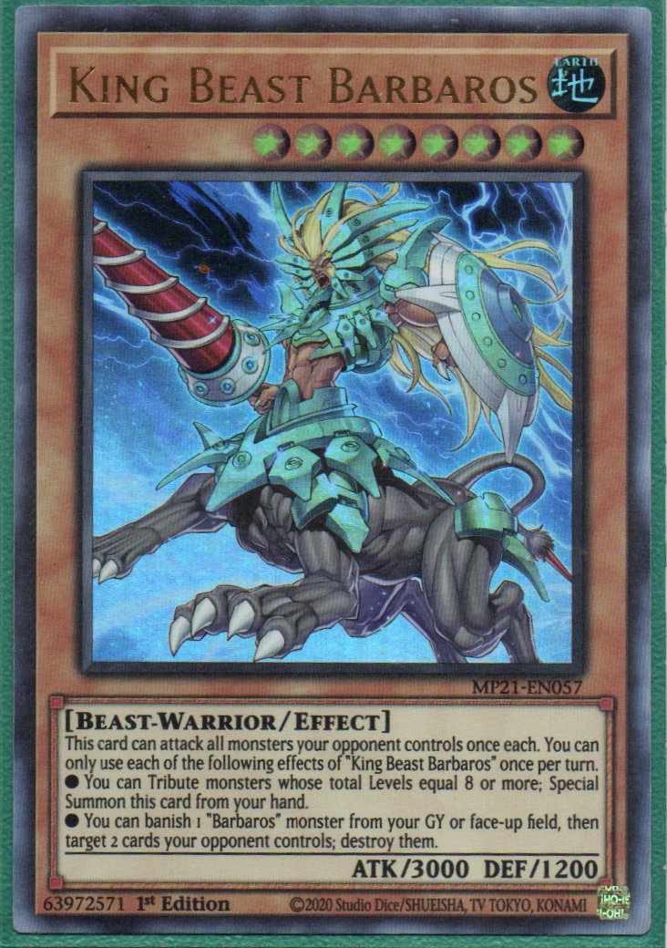 King Beast Barbaros MP21-EN057 Ultra rare