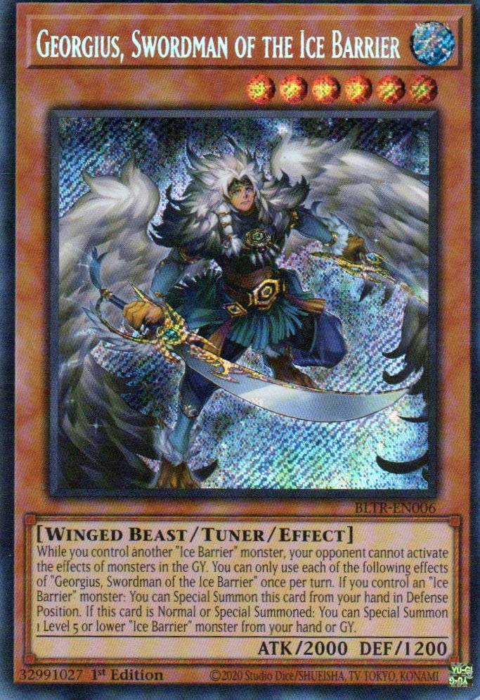 Georgius, Swordman of the Ice Barrier BLTR-EN006 Secret rare