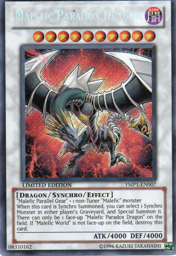 Malefic Paradox Dragon YMP1-EN007 Secret rare