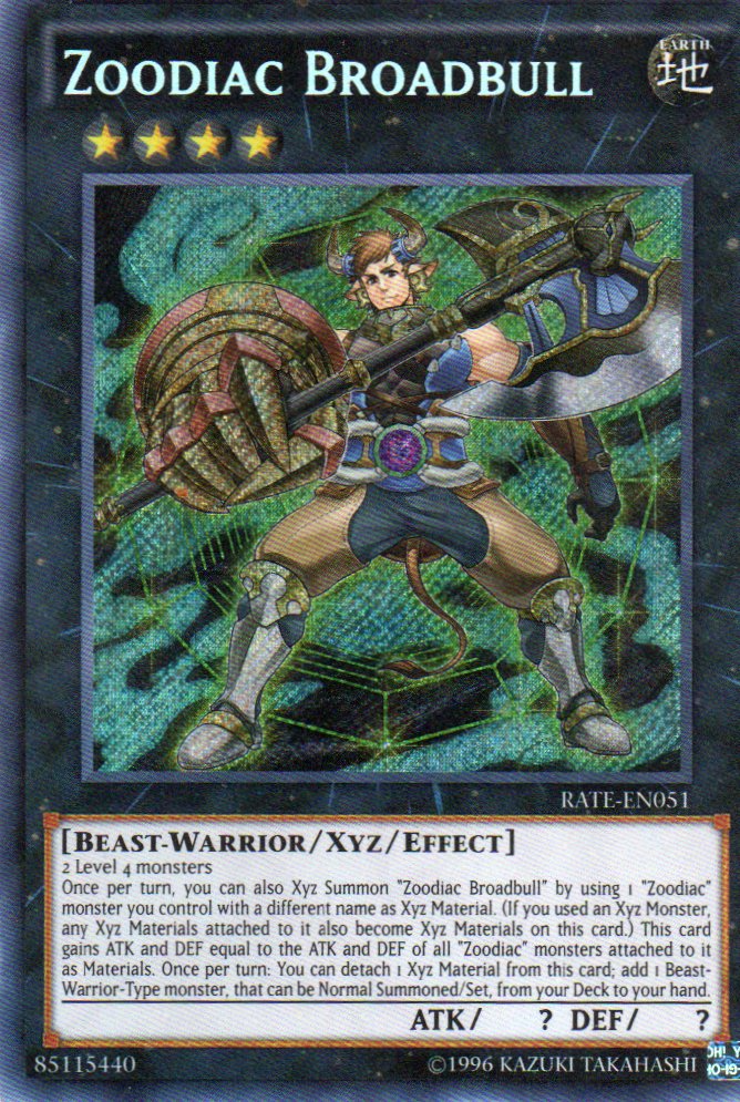 Zoodiac Broadbull RATE-EN051 Secret rare