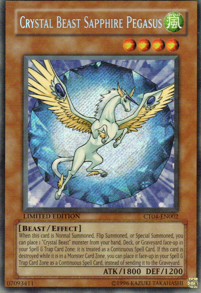 Crystal Beast Sapphire Pegasus CT04-EN002 Secret rare