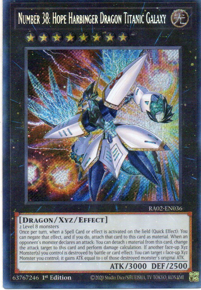 Number 38: Hope Harbinger Dragon Titanic Galaxy RA02-EN036 Secret rare