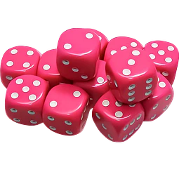 Dados Chessex 25644 Opaque Pink/white