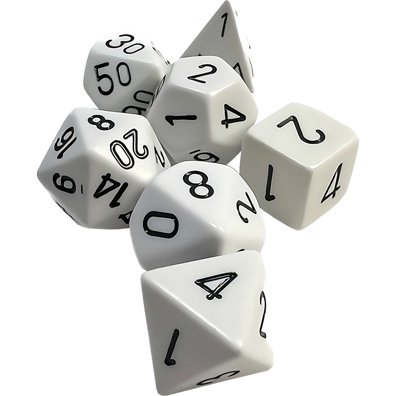 Dados Chessex 25401 Opaque White/black Poliedricos