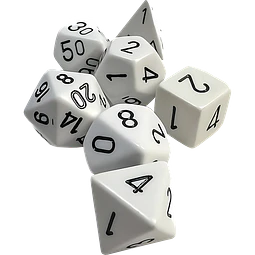 Dados Chessex 25401 Opaque White/black Poliedricos