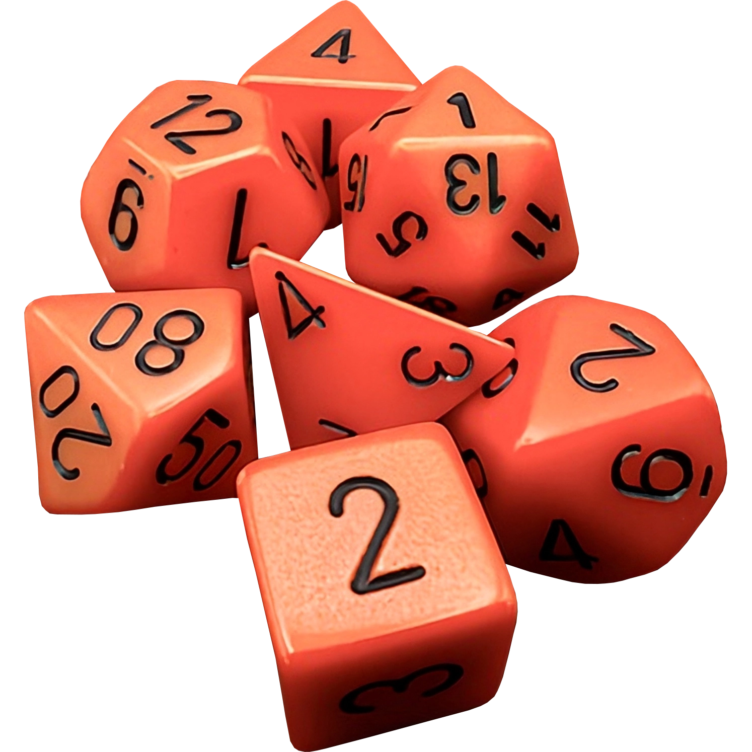 Dados Chessex 25403 Opaque Orange/black Poliedricos