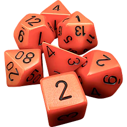 Dados Chessex 25403 Opaque Orange/black Poliedricos