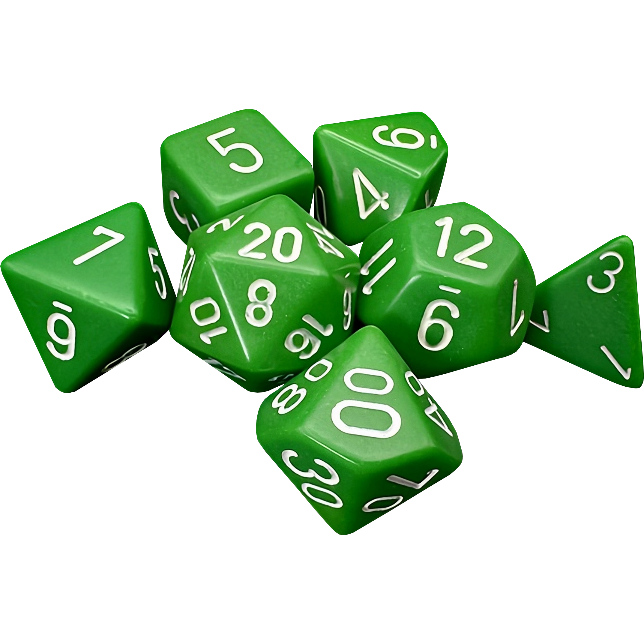 Dados Chessex 25405 Opaque Green/white Poliedricos