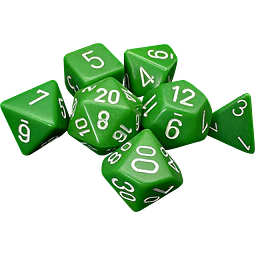 Dados Chessex 25405 Opaque Green/white Poliedricos