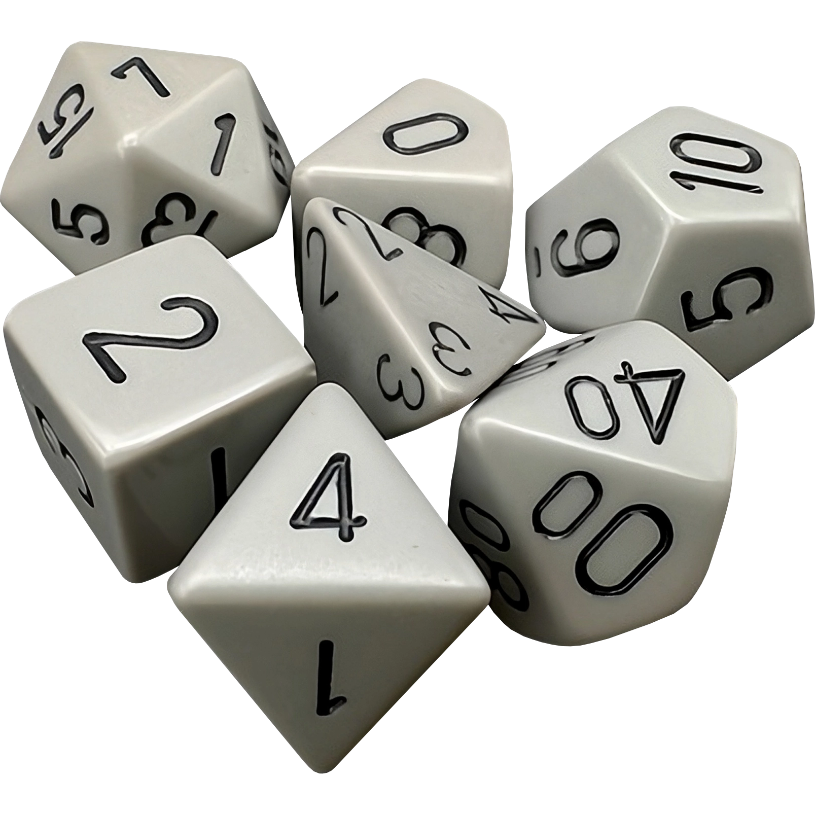 Dados Chessex 25410 Opaque Dark Grey/black Poliedricos