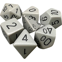 Dados Chessex 25410 Opaque Dark Grey/black Poliedricos