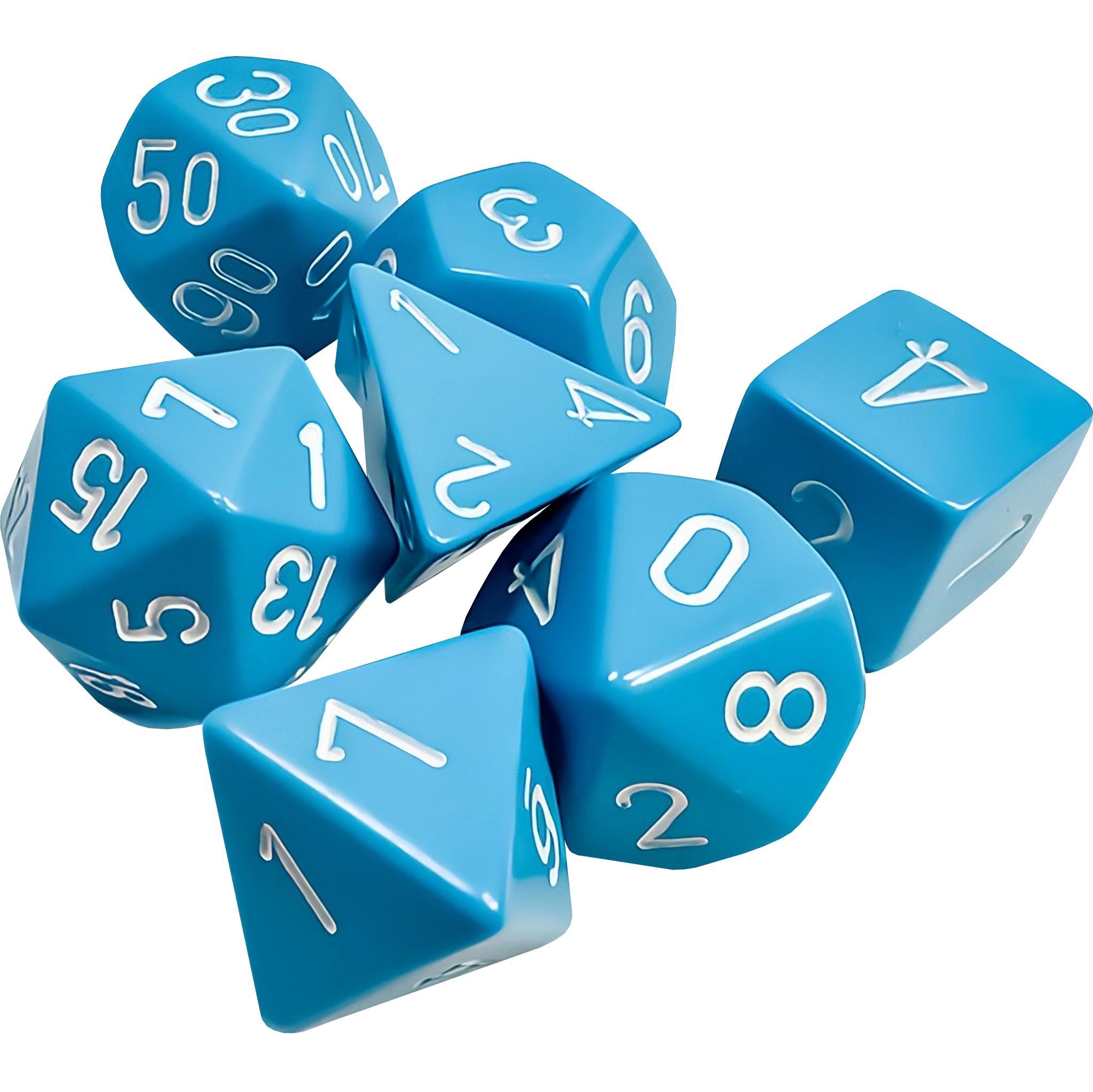 Dados Chessex 25416 Opaque Light Blue/white Poliedricos