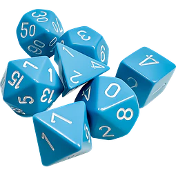 Dados Chessex 25416 Opaque Light Blue/white Poliedricos