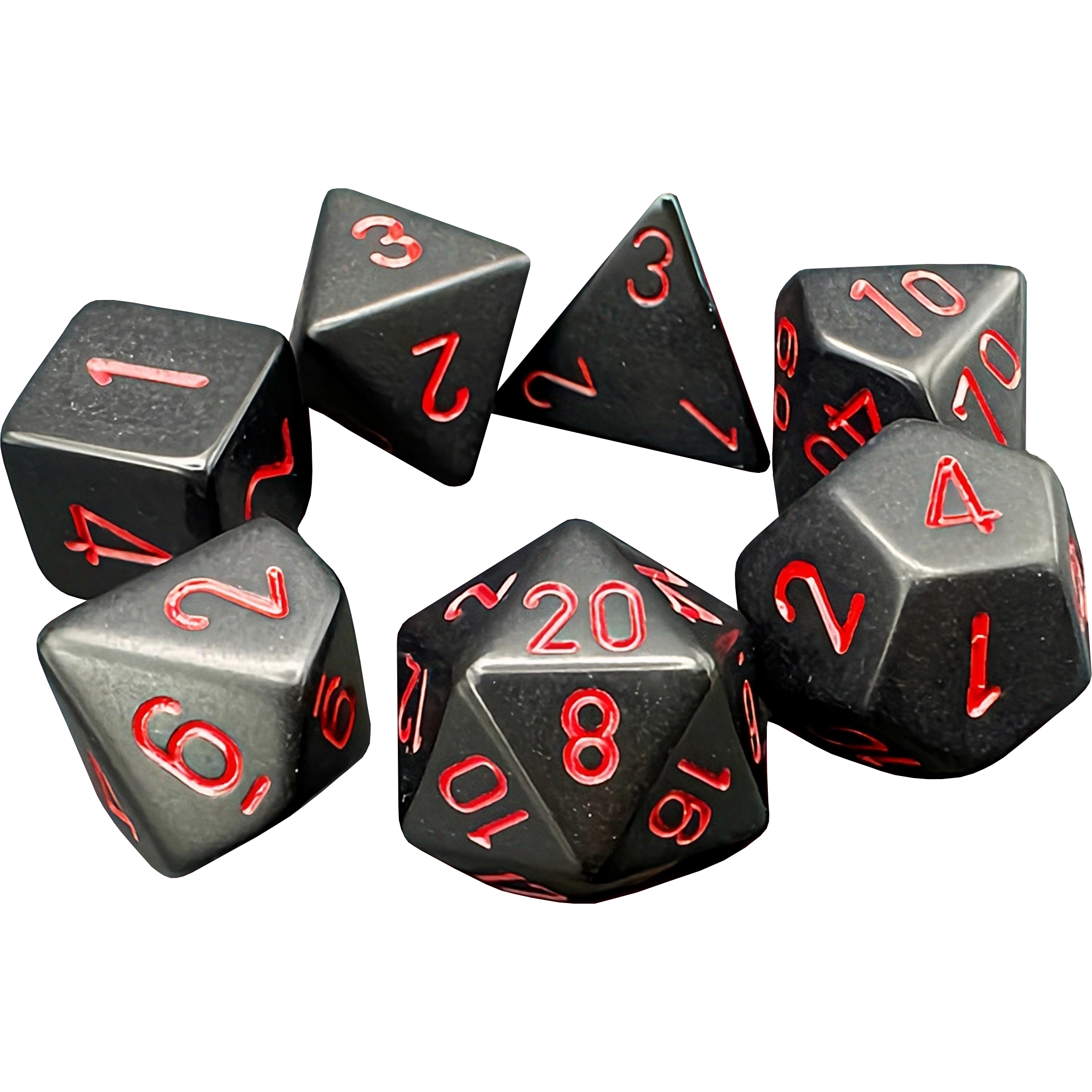Dados Chessex 25418 Opaque Black/red Poliedricos