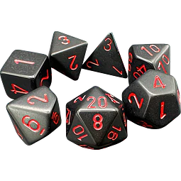 Dados Chessex 25418 Opaque Black/red Poliedricos