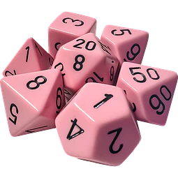 Dados Chessex 25464 Opaque Pastel Pink/black Poliedricos