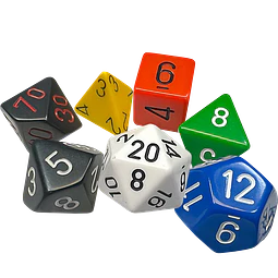 Dados Chessex 25499 Nostalgia Opaque GM & Beginner Player Polyhedral