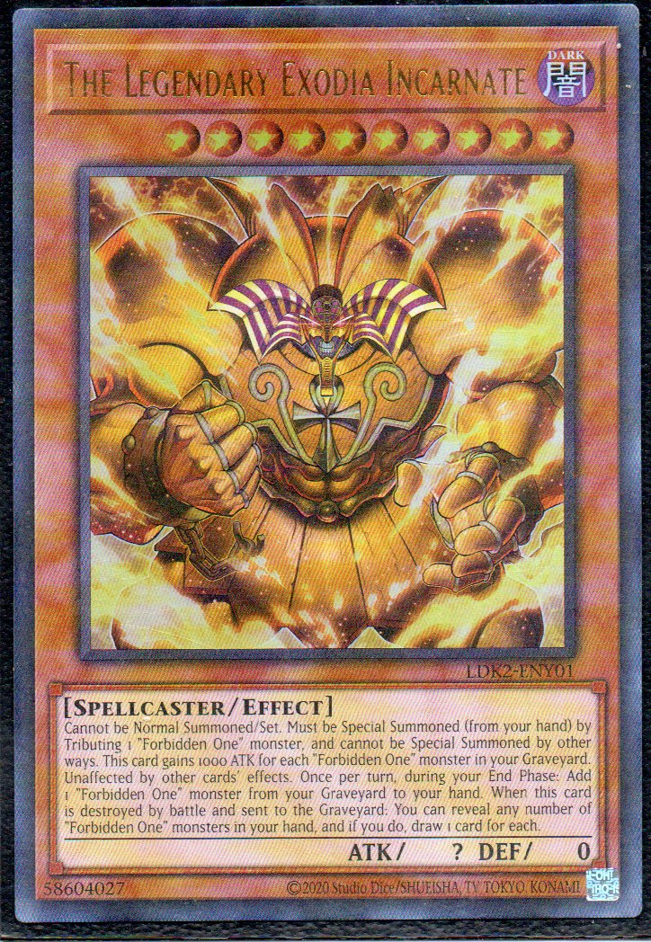 The Legendary Exodia Incarnate LDK2-ENY01 Ultra rare