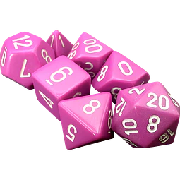 Dados Chessex 25427 Opaque Light Purple/white Poliedricos