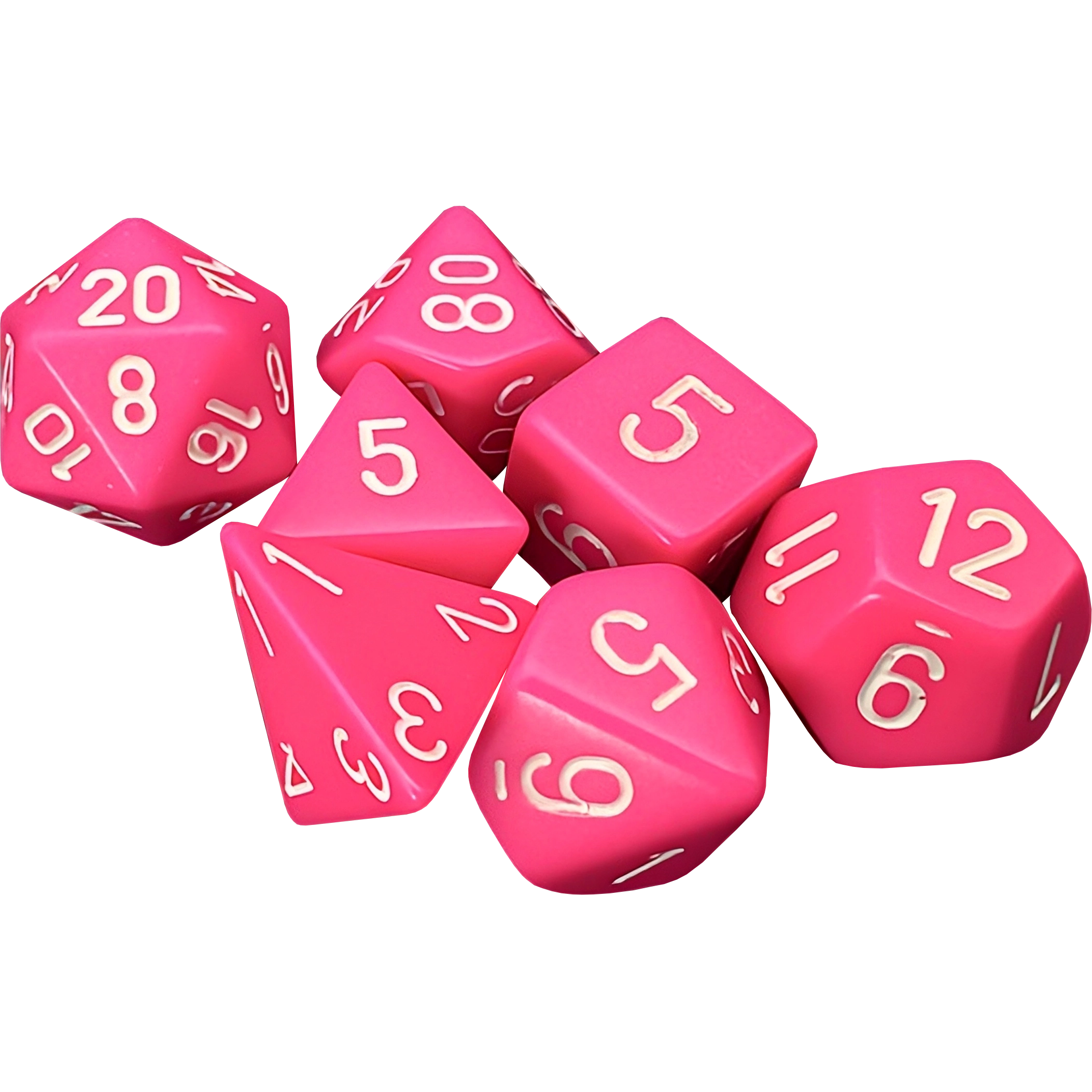 Dados Chessex 25444 Opaque Pink/white Poliedricos
