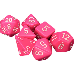 Dados Chessex 25444 Opaque Pink/white Poliedricos