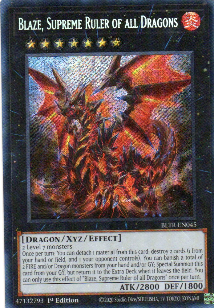 Blaze, Supreme Ruler of all Dragons BLTR-EN045 Secret rare