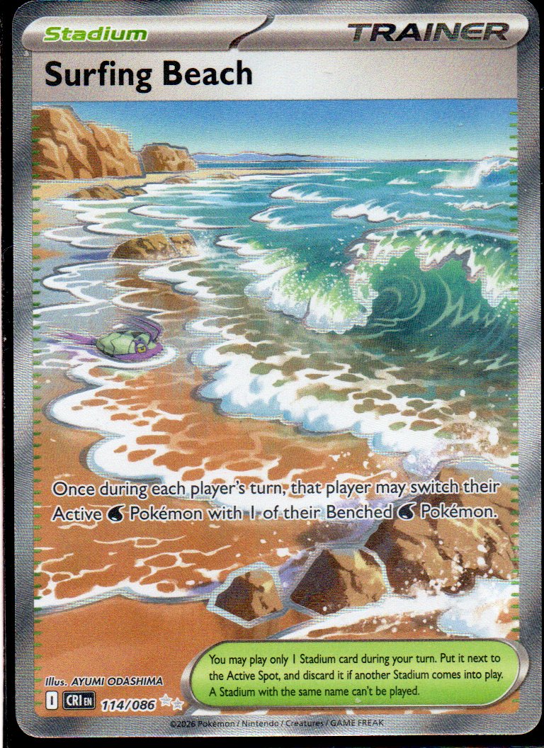 Surfing Beach CRI114 illustration rare ingles