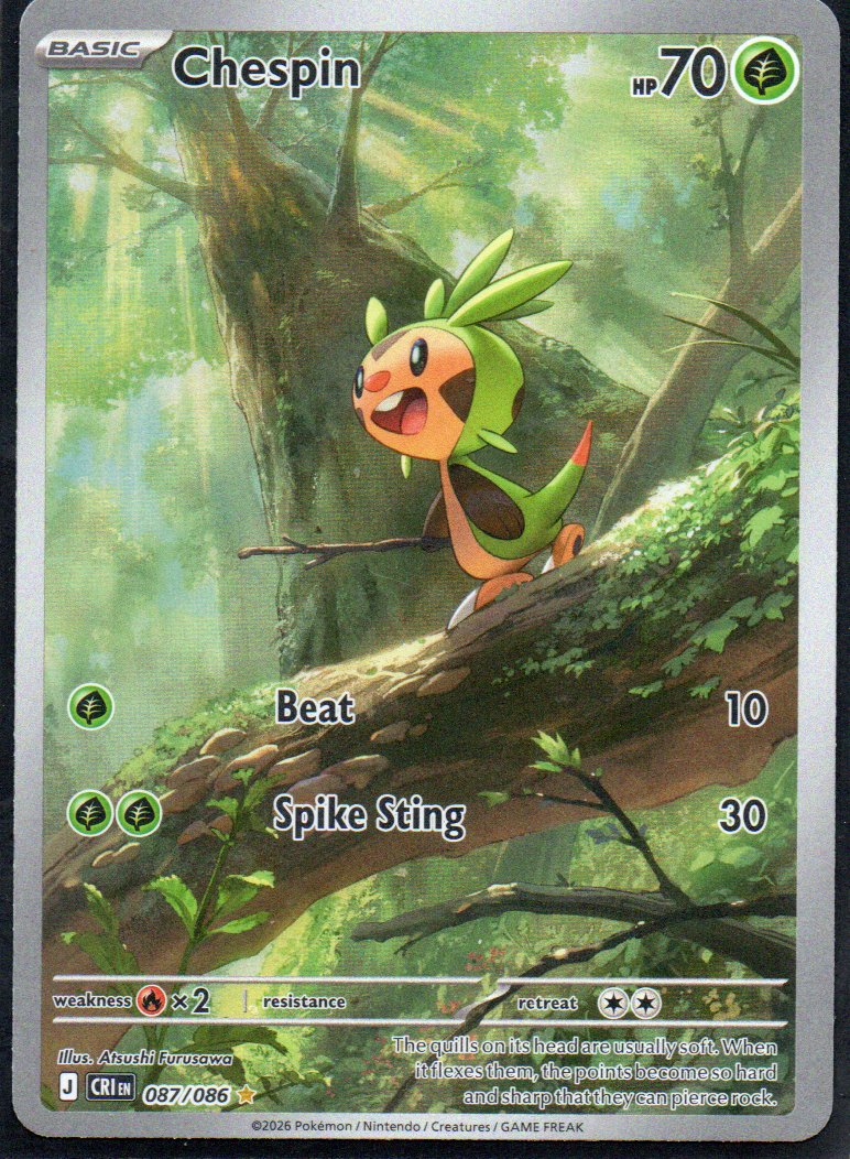 Chespin CRI087 illustration rare ingles