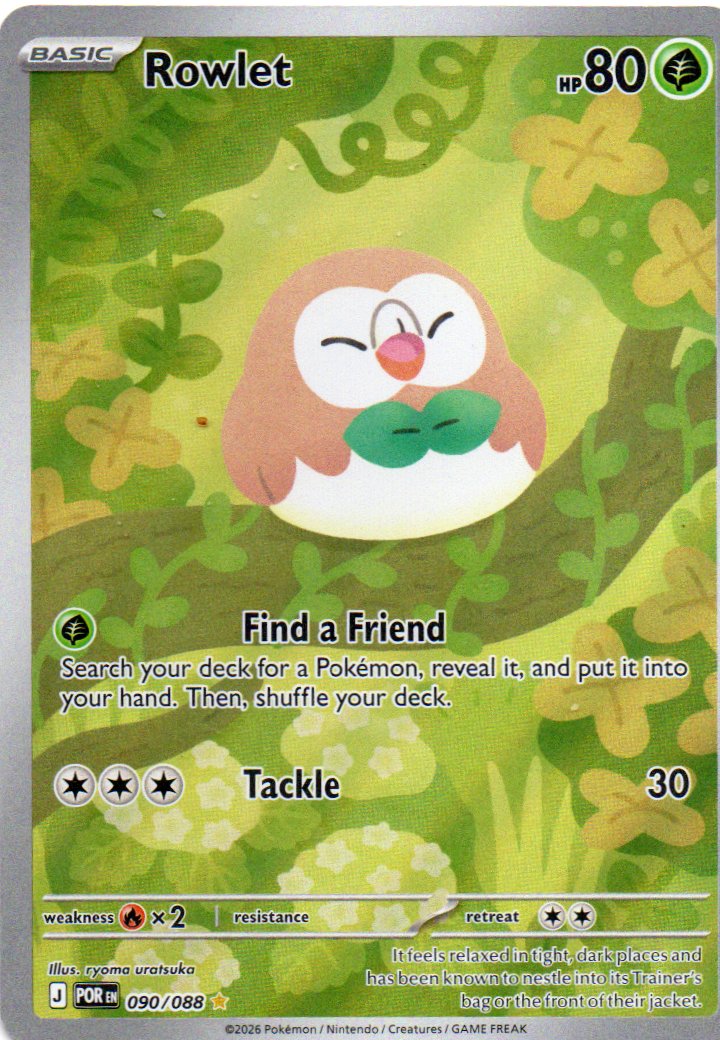 Rowlet POR090 illustration rare ingles