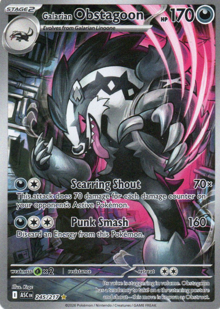 Galarian Obstagoon ASC245 illustration rare Ingles