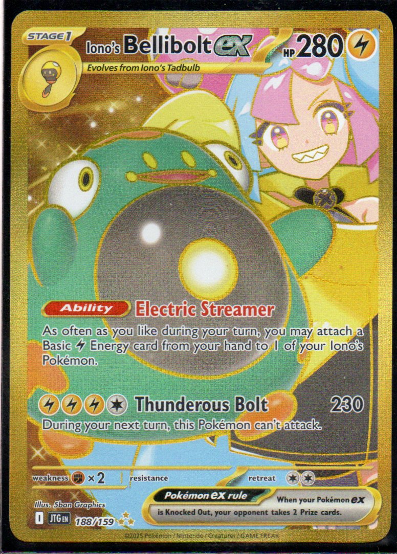 Iono's Bellibolt ex JTG188 Hype rare Ingles