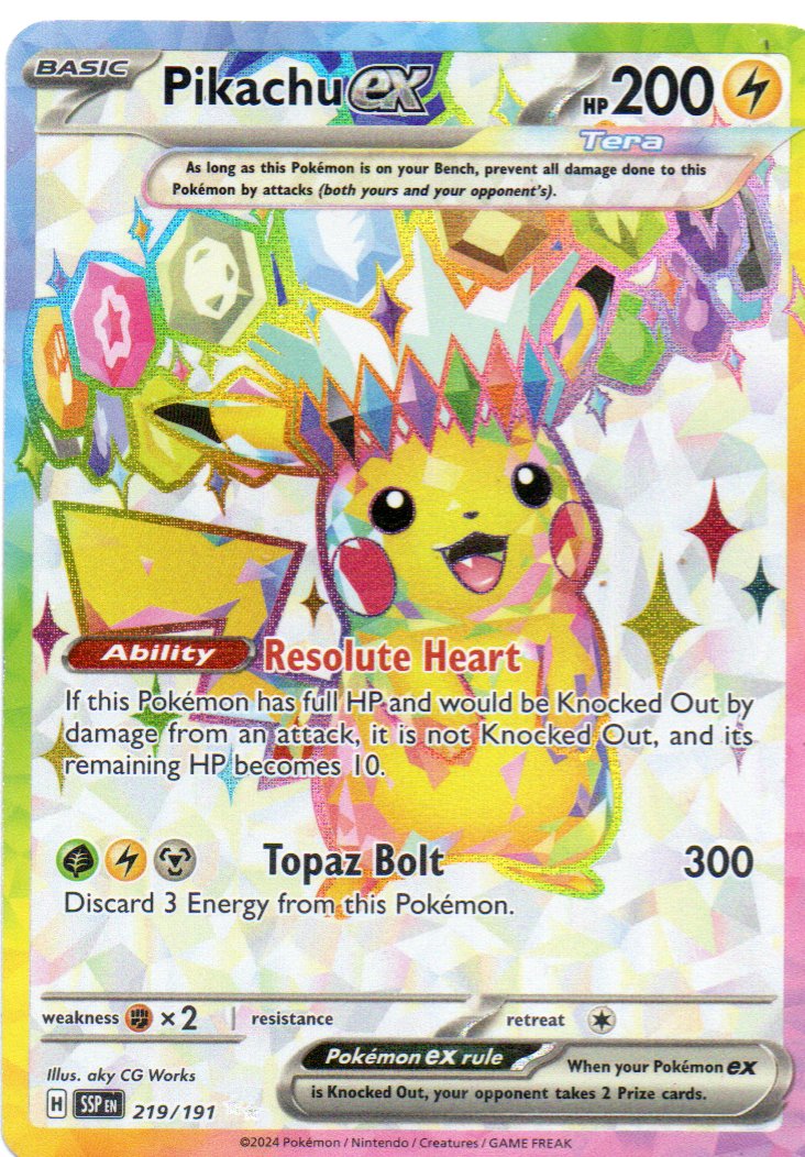 Pikachu ex SSP219 Ultra rare Ingles