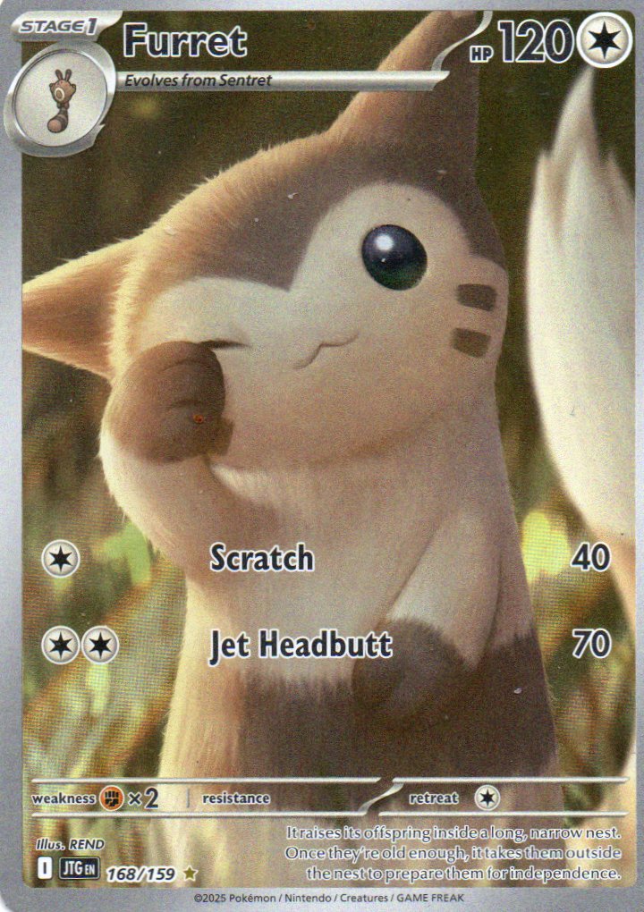 Furret JTG168 illustration rare Ingles