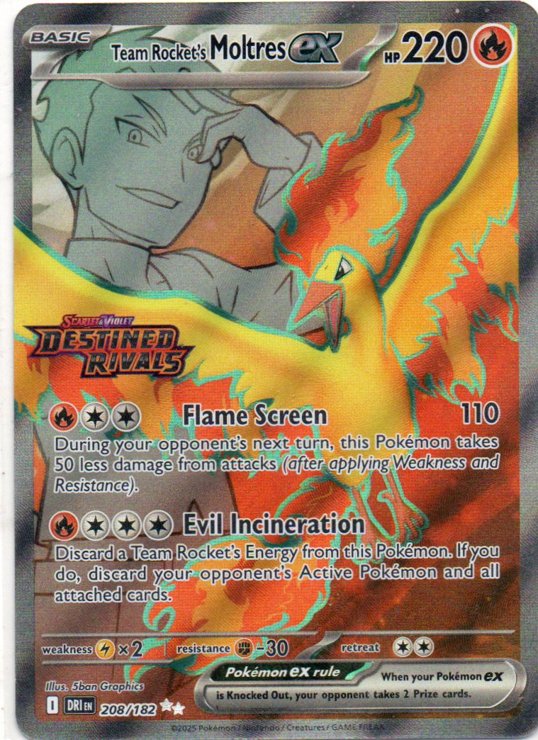 Team Rocket's Moltres ex DRI208 Ultra rare ingles