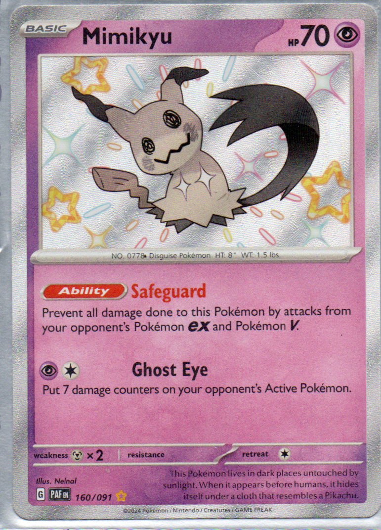Mimikyu PAF160 Shiny rare ingles