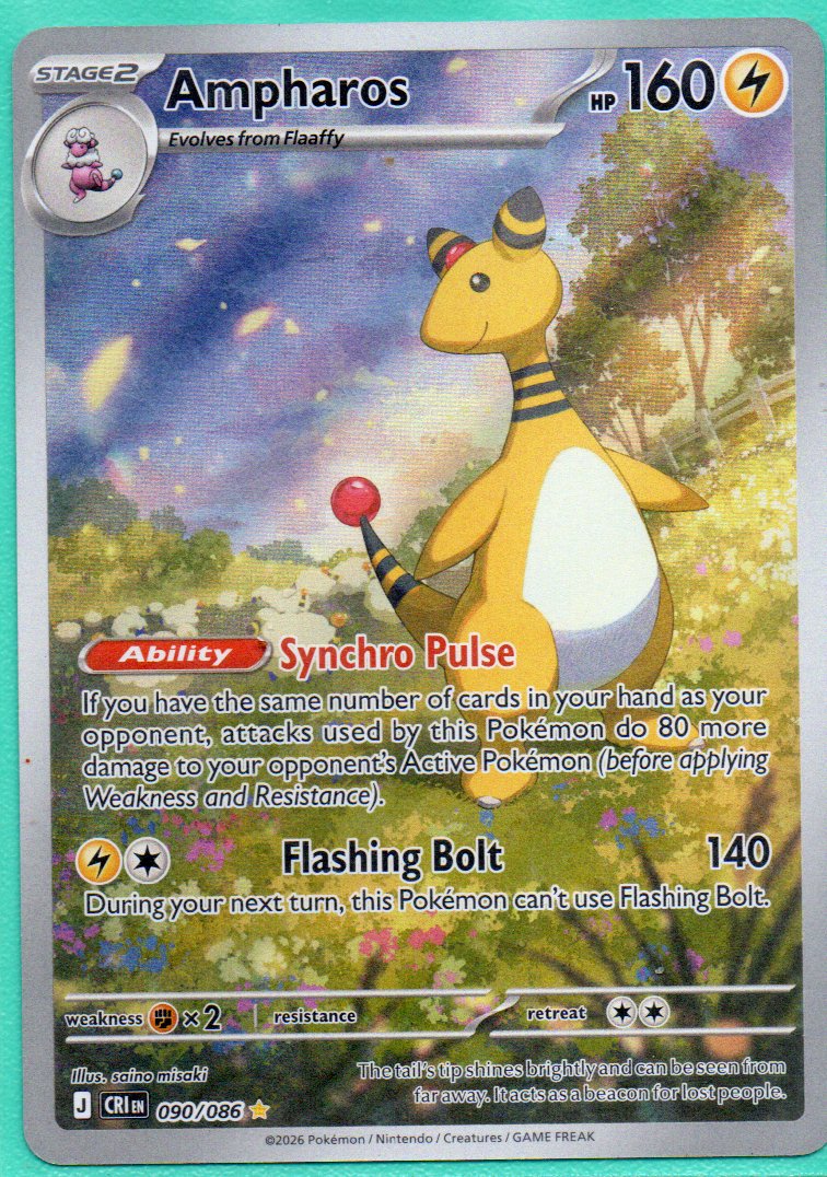 Ampharos CRI090 Illustration rare ingles