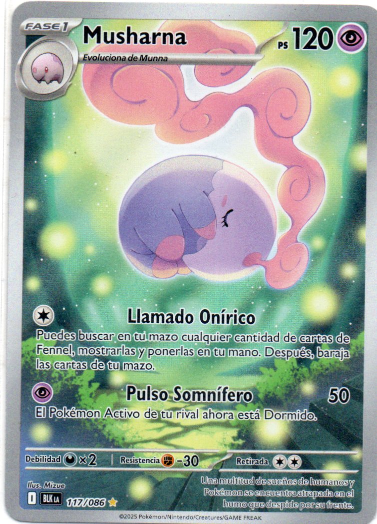 Musharna BLK117 Illustration rare Español