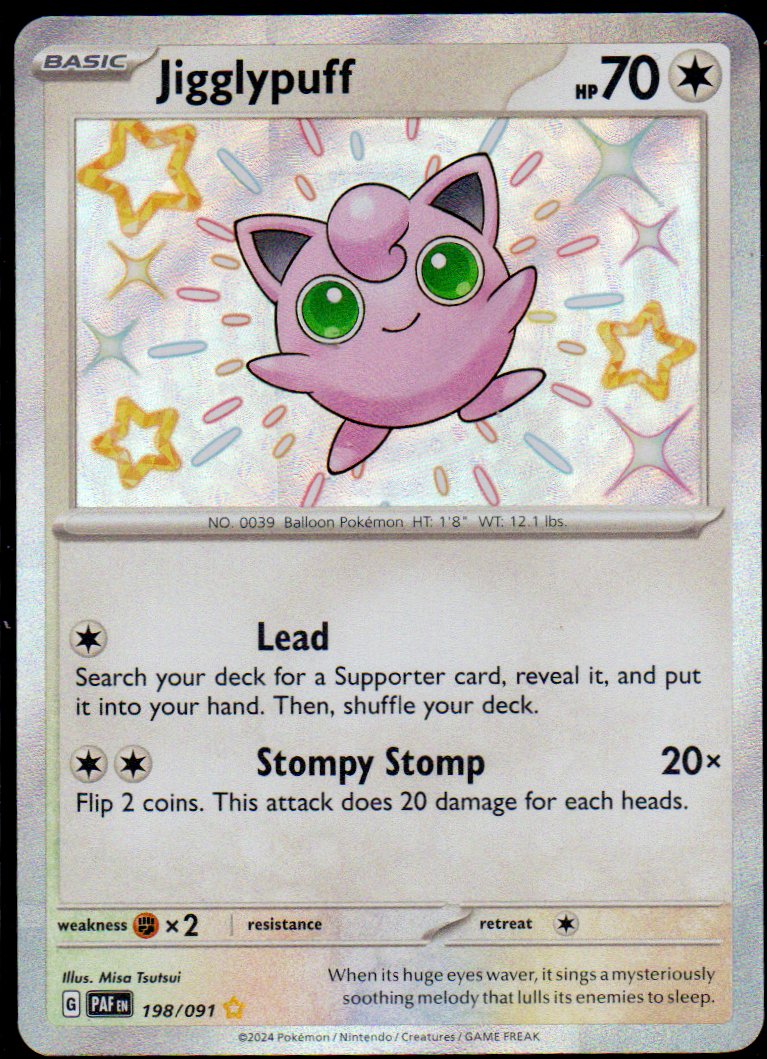 Jigglypuff PAF198 Shiny rare ingles