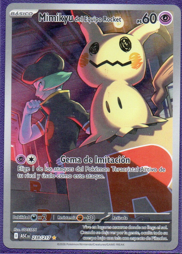 Mimikyu del Equipo Rocket  Illustration rare Español